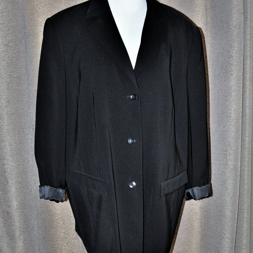 Caslon Black Lined Button Up Blazer Suit Jacket